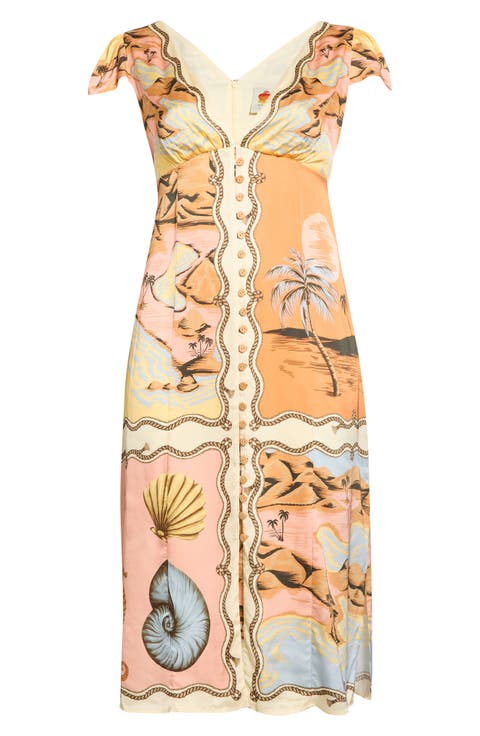 Rio Mixed Scarf Print Voile Dress