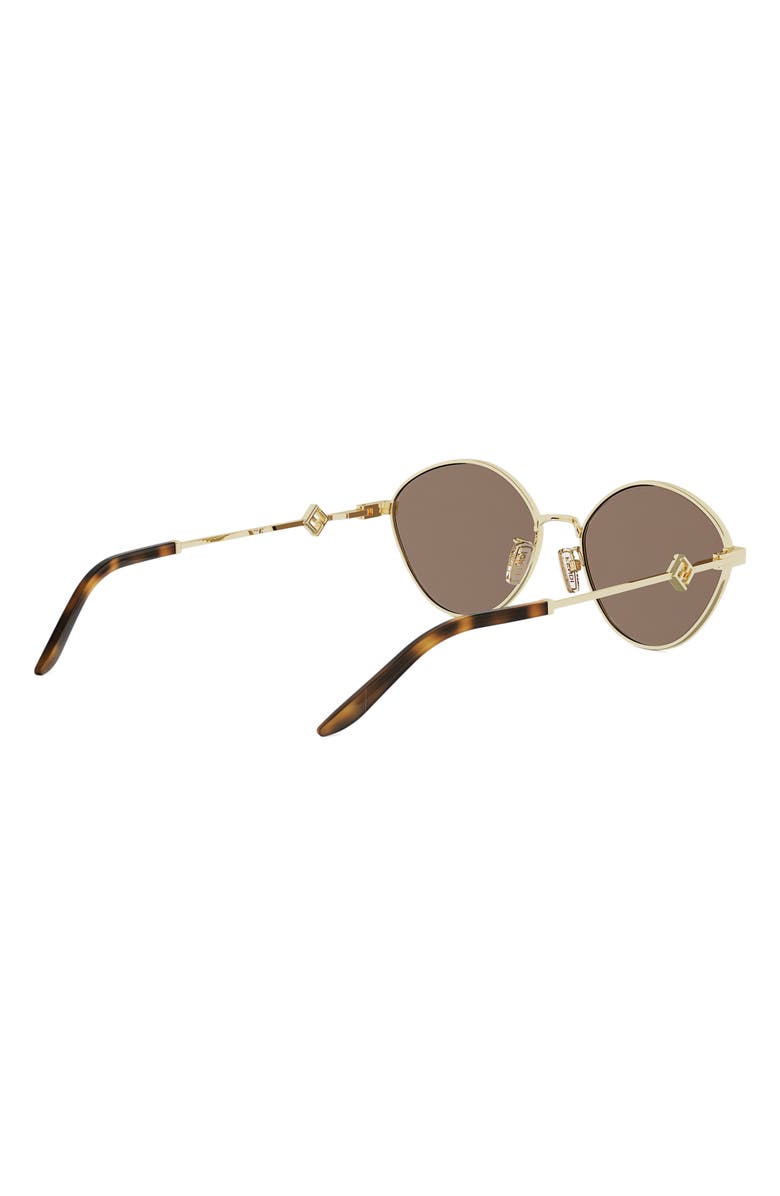 Fendi FF Diamonds 55mm Round Sunglasses, Alternate, color, Shiny Endura Gold / Brown