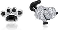 Crislu x Peanuts® Snoopy Paw Mismatched Stud Earrings