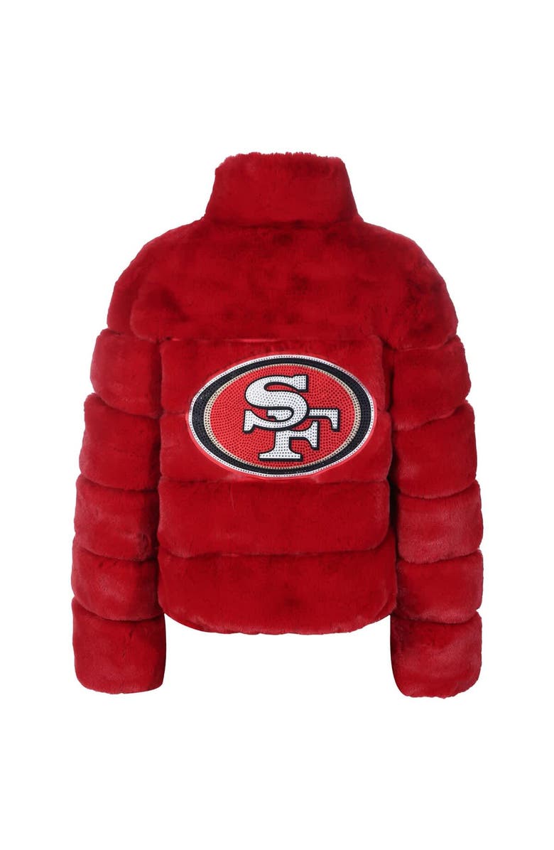CUCE Women's Cuce  Scarlet San Francisco 49ers Faux Fur Full-Zip Coat, Alternate, color, Scarlet