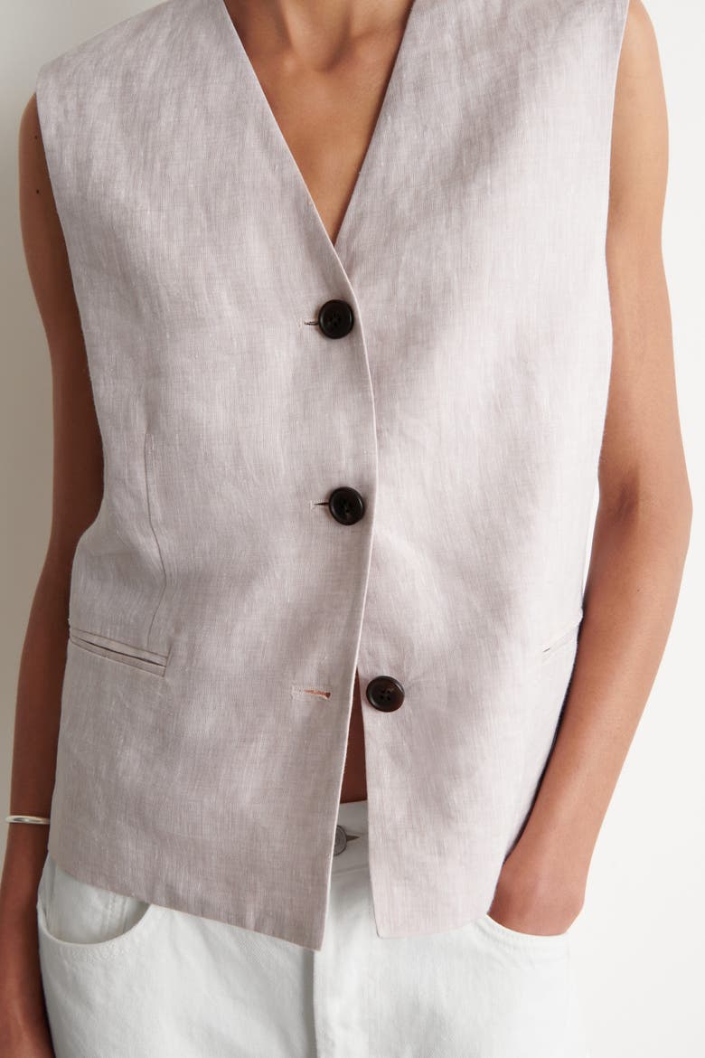 Linen Vest, Alternate, color, LIGHT PINK