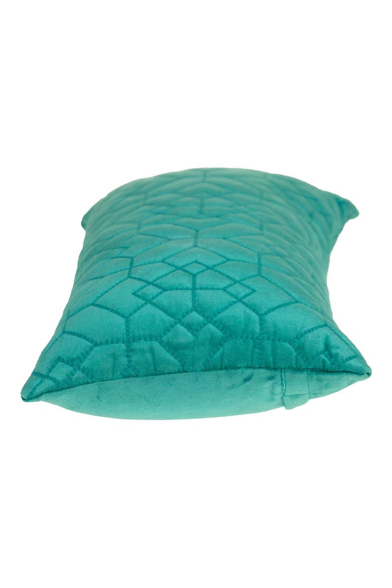 Tufted Velvet Oblong Throw Pillow, Alternate, color, AQUA