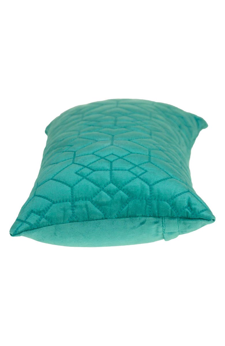 PARKLAND COLLECTION Tufted Velvet Oblong Throw Pillow, Alternate, color, Aqua