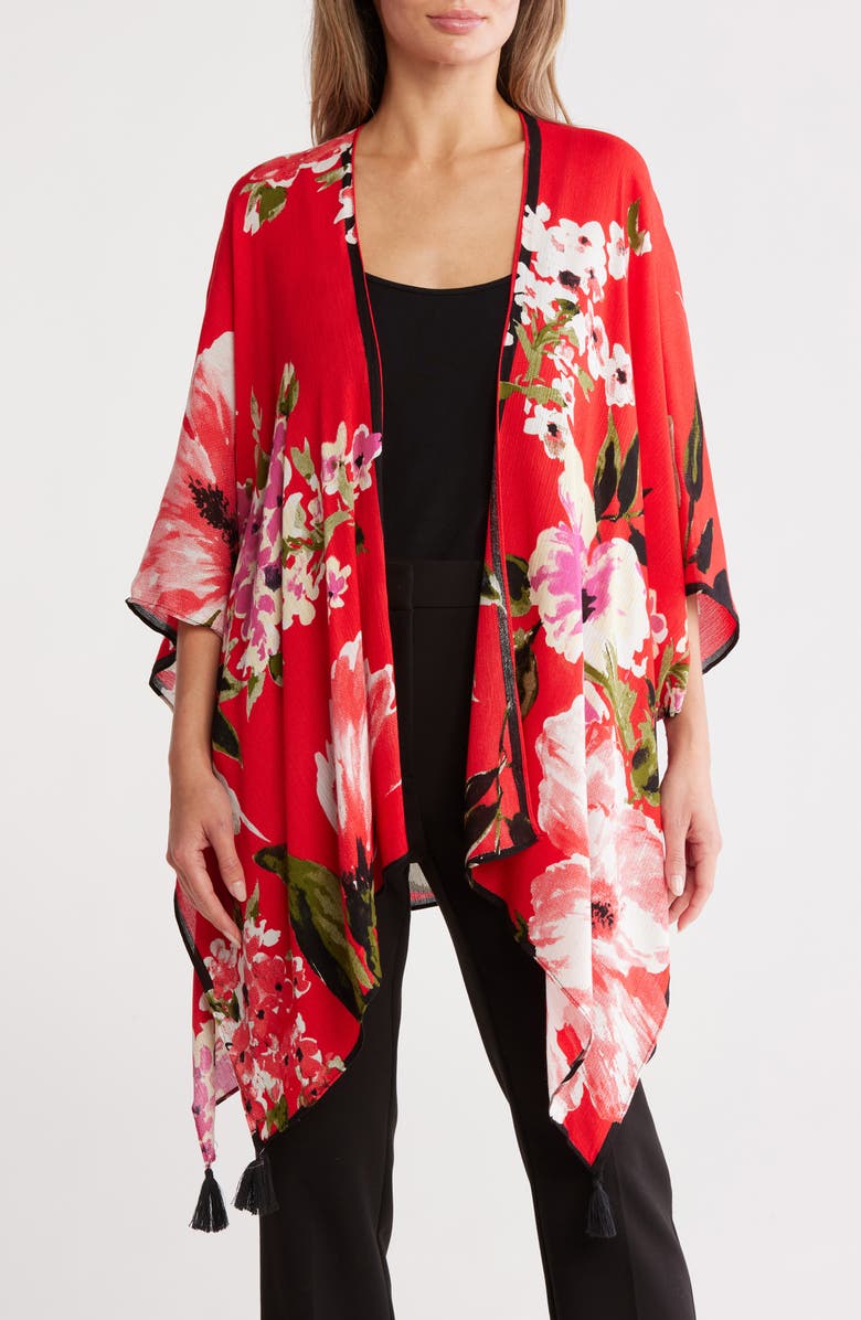 Vince Camuto Pretty Blooms Wrap Ruana, Main, color,