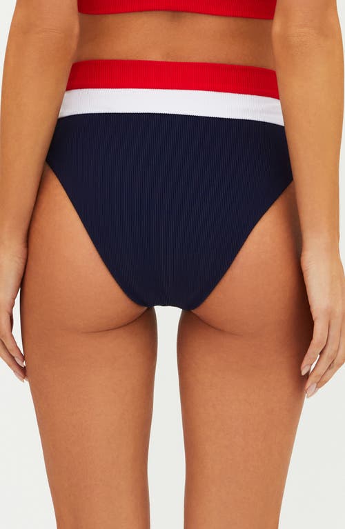 Beach Riot Heidi Colorblock High Waist Rib Bikini Bottoms