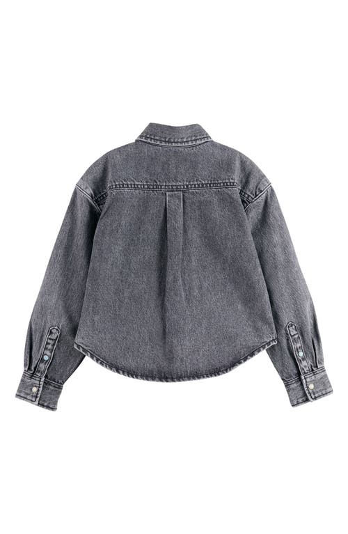 Scotch & Soda Kids' Denim Button-up Overshirt In Black