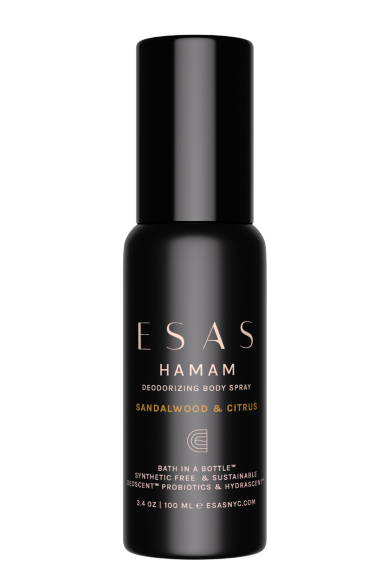 Sandalwood & Citrus Hamam Organic Deo Body Spray - Bright Citrus and Santal, Main, color, Black