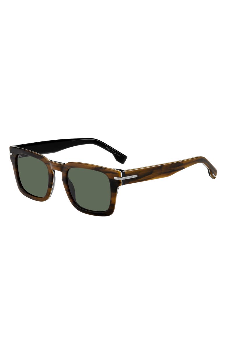 BOSS 1625/S 50mm Rectangle Sunglasses, Alternate, color, Striped Brown Black
