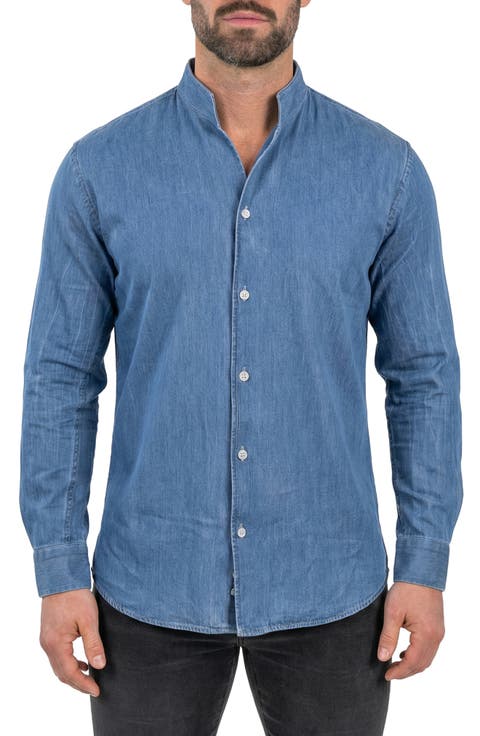 Ceremony Prince Stand Collar Dress Shirt