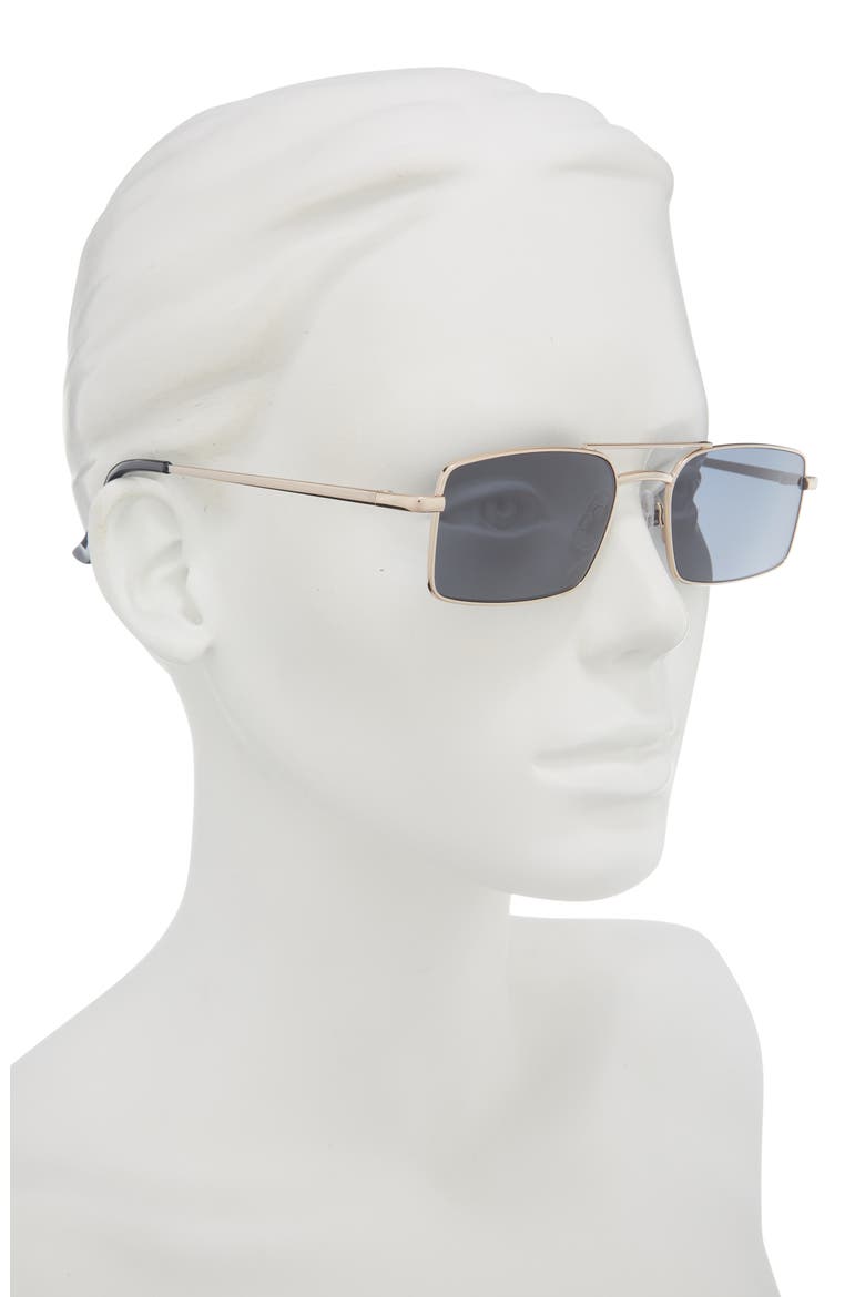 Gradient Rectangular Aviator Sunglasses, Alternate, color, GOLD- SMOKE