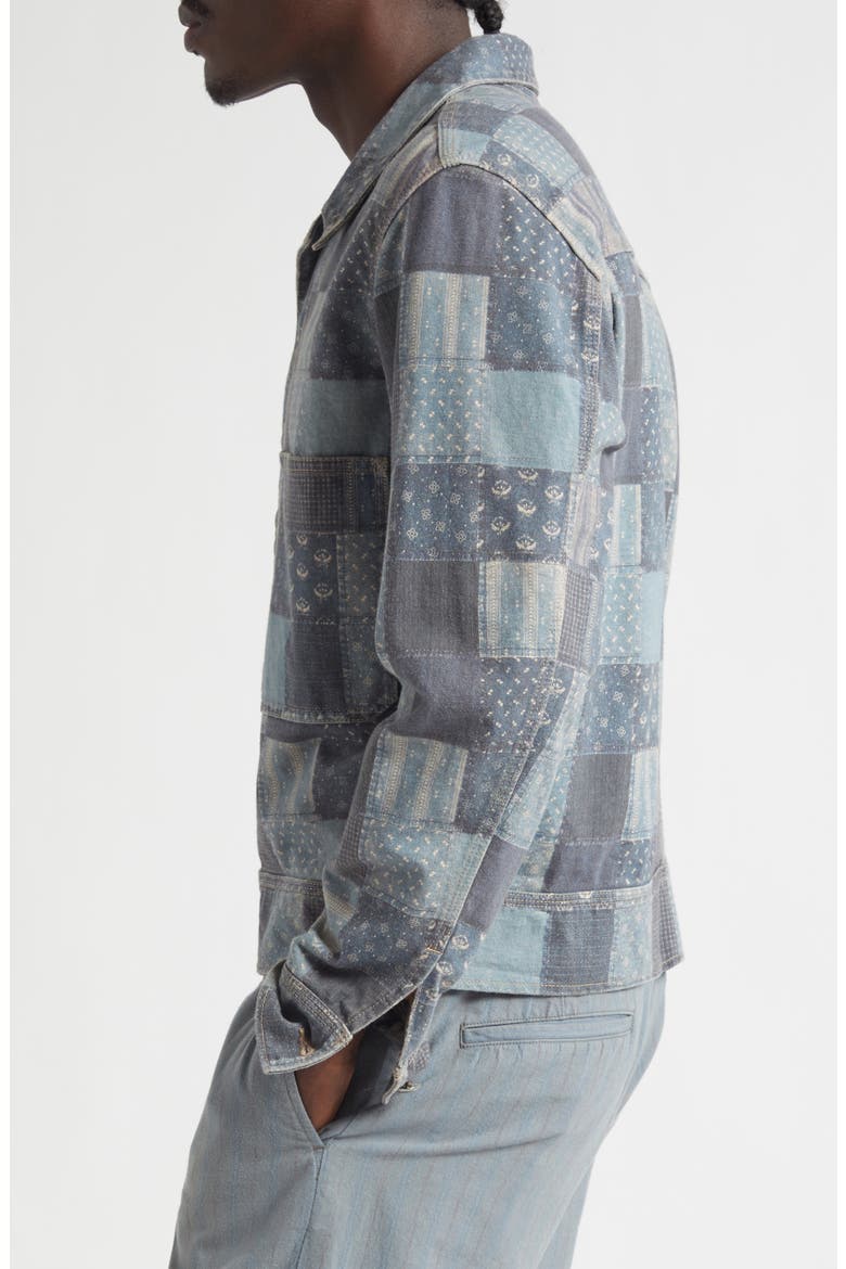 Patchwork Trompe l'Oeil Jersey Chore Jacket, Alternate, color, NAVY/ MULTI