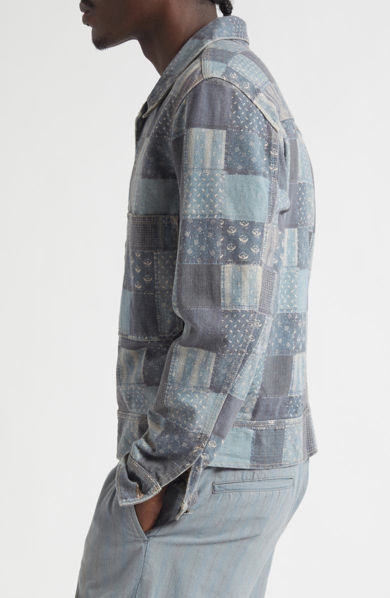Double RL Patchwork Trompe l'Oeil Jersey Chore Jacket, Alternate, color, Navy/ Multi
