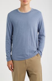 Vince Fine Slub Layered Look Long Sleeve Pima Cotton T-Shirt