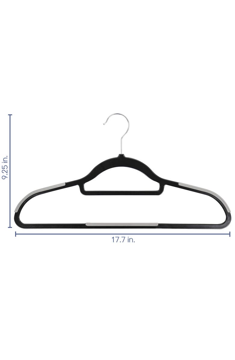 Elama Home 50 Piece Plastic Non Slip Hanger, Alternate, color, Black