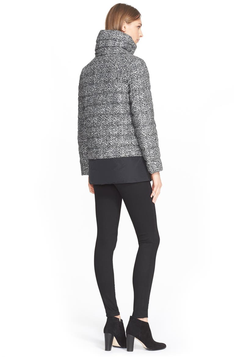 'Dauphin' Water Resistant Tweed Down Puffer Coat, Alternate, color, GREY
