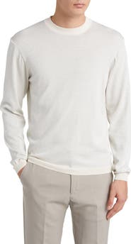 Jack Victor Bartholomew Geo Pattern Cotton & Silk Crewneck Sweater