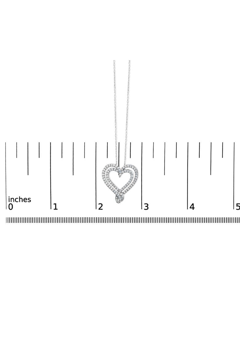 Sterling Silver 1/2 Cttw Diamond Heart Pendant Necklace, Alternate, color, Silver