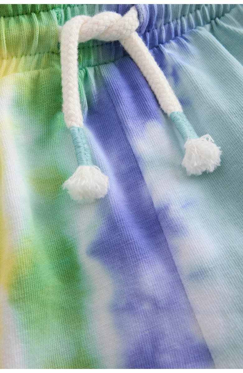 Mini Boden Kids' Tie Dye Cotton Jersey Shorts, Alternate, color, Dawn Blue Rainbow