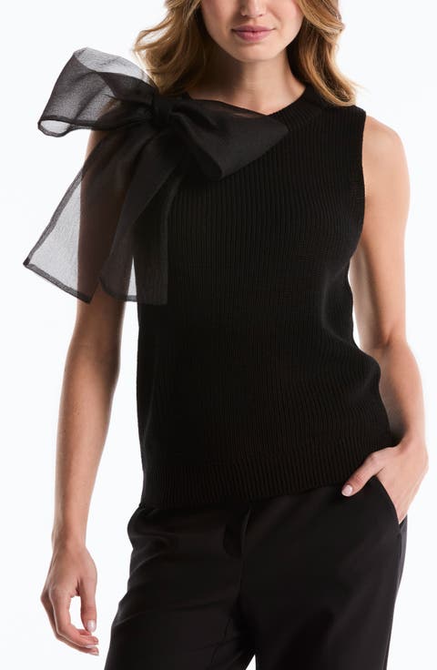 Organza Bow Sweater Vest