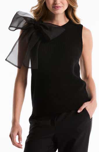 Laundry by Shelli Segal Organza Bow Sweater Vest