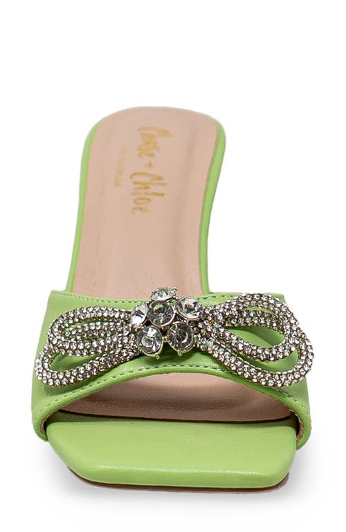 Chase & Chloe Chase And Chloe Arabella Rhinestone Bow Mule Sandal