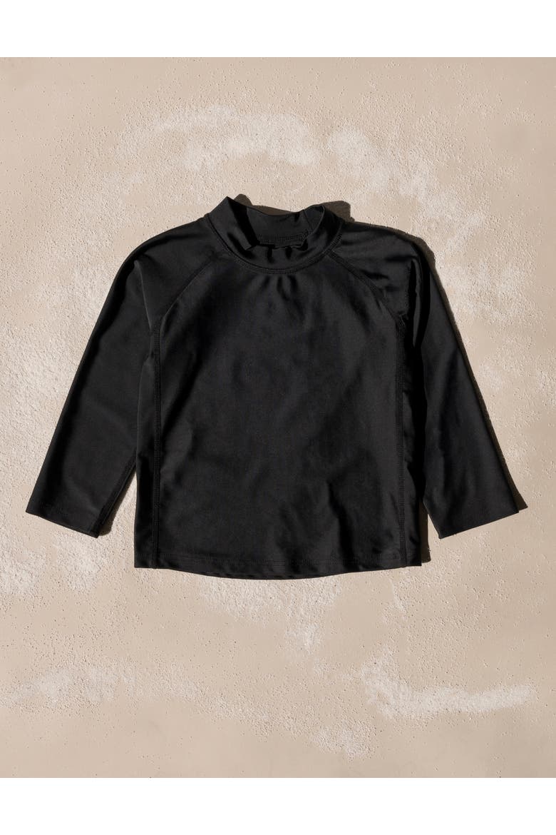 Long Sleeve Rash Guard, UPF 50+ Swim Shirt, Alternate, color, BLACK