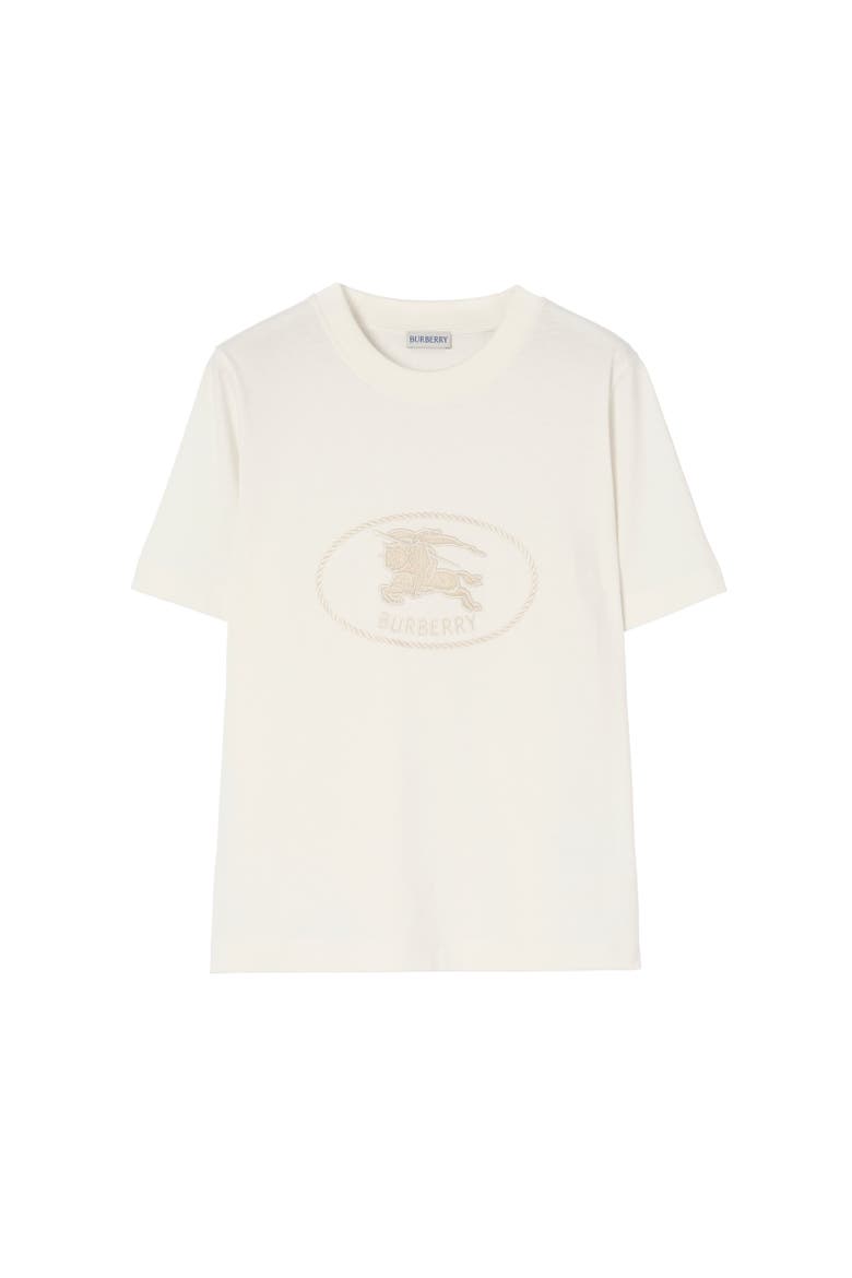 Knight Stamp Cotton T-shirt, Alternate, color, Chalk white