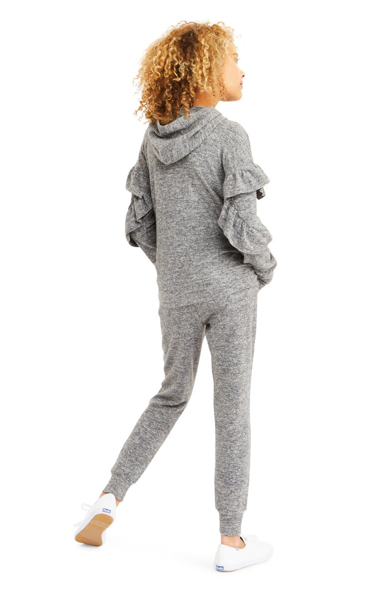 Habitual Girl Kids' Kinsley Ruffle Hooded Sweatshirt, Alternate, color, 
