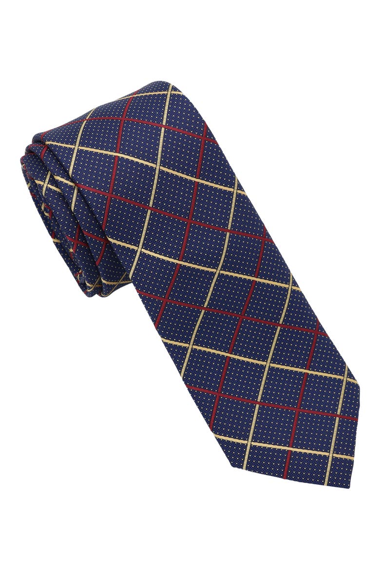 Check Diamond Tie, Main, color, NAVY BURGUNDY