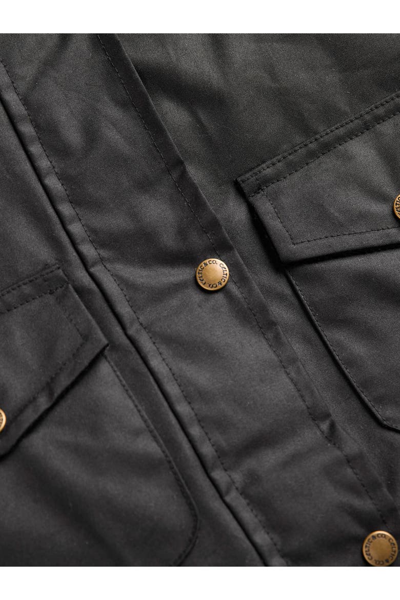 British Waxed Cotton Belted Jacket, Alternate, color, Black