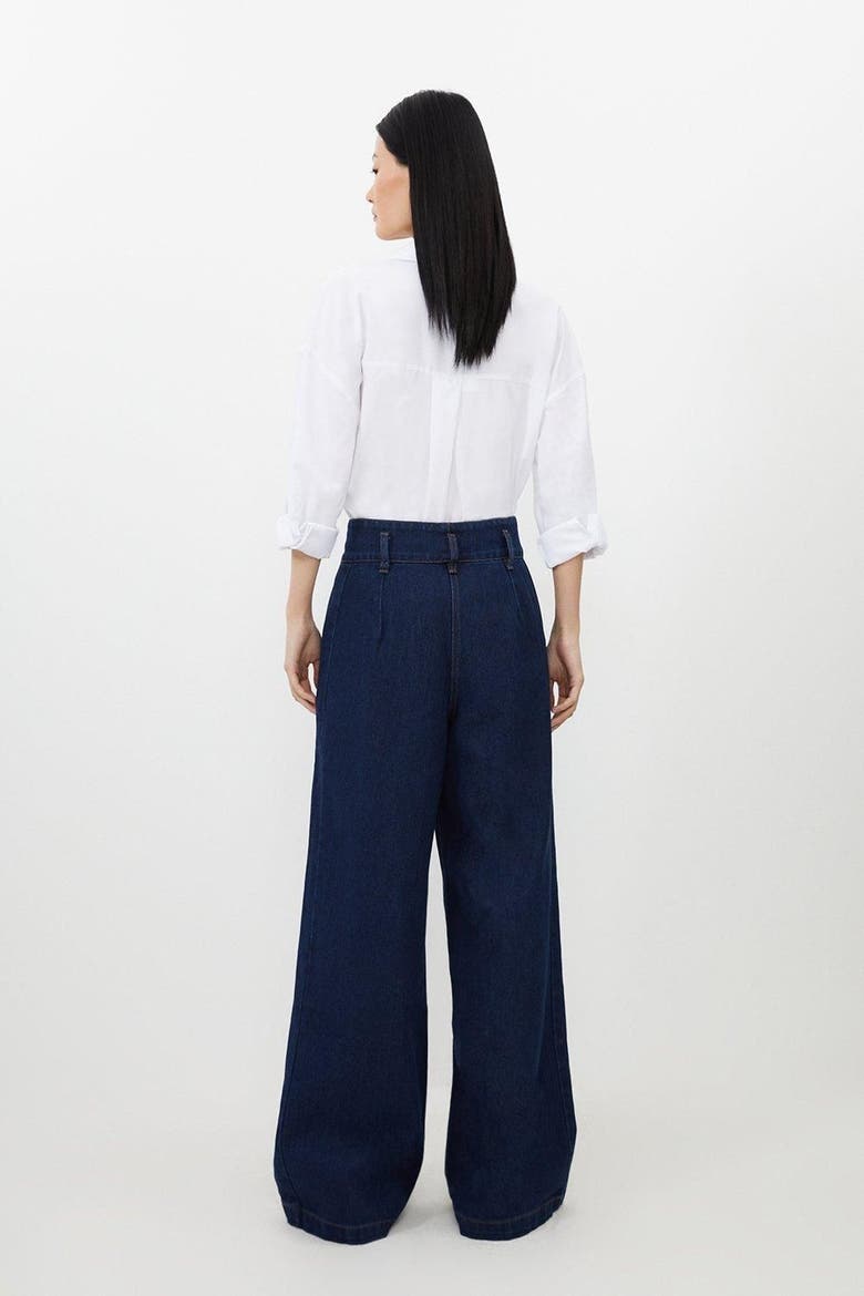 Petite Denim Wide Leg Jeans, Alternate, color, Indigo
