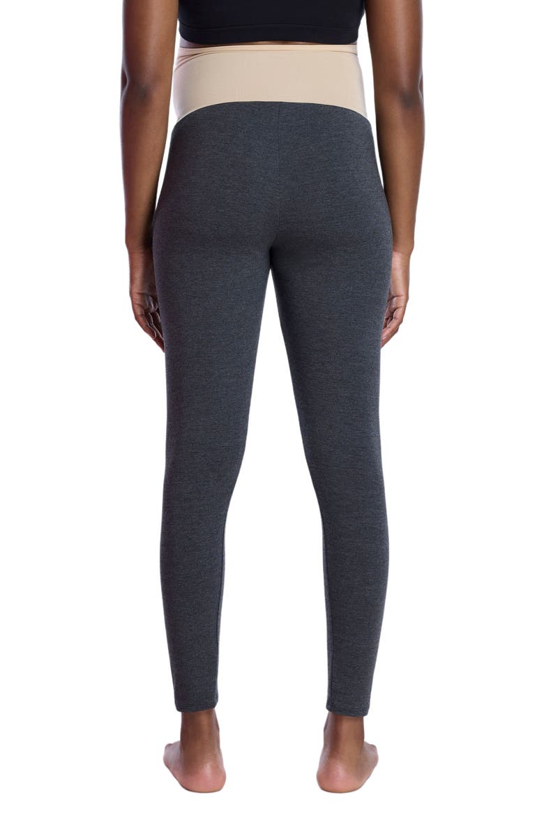 MOTHERHOOD MATERNITY Essential Stretch Secret Fit Over the Belly Maternity Leggings, Alternate, color, Heather Grey