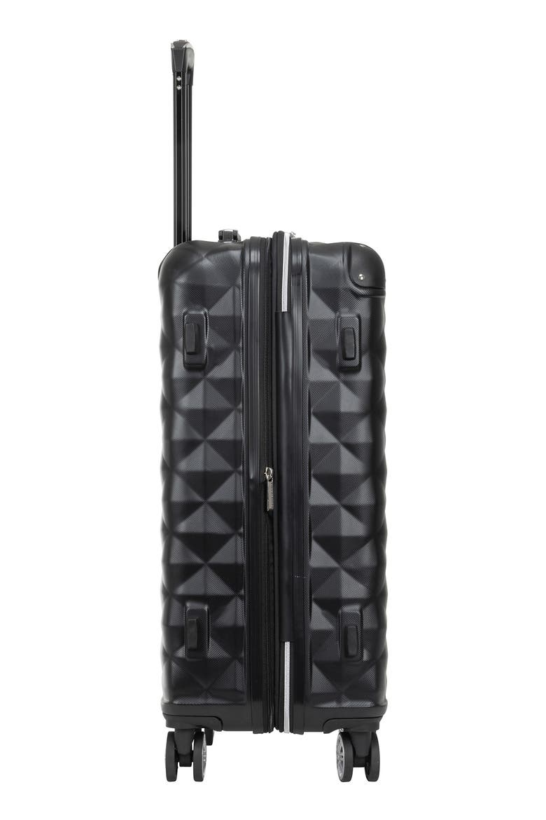 Diamond Tower 24" Hardside Spinner Luggage, Alternate, color, BLACK