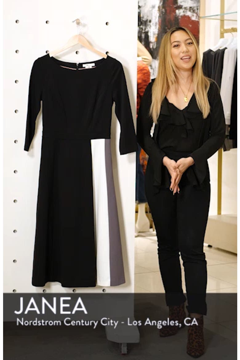 Claudia Colorblock Ponte Midi Dress video