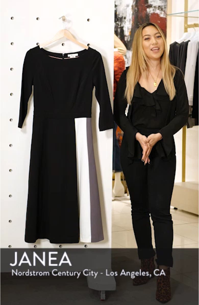Claudia Colorblock Ponte Midi Dress, sales video thumbnail