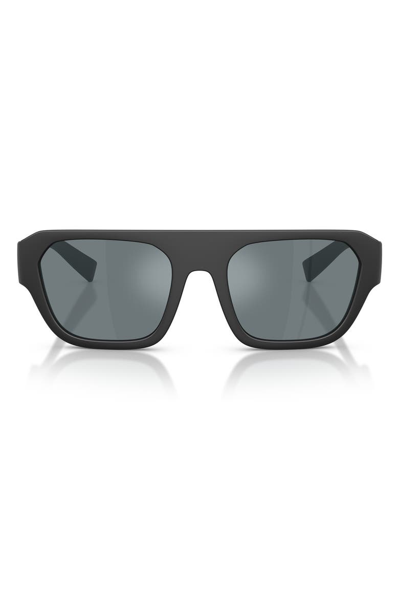 Dolce&Gabbana 54mm Square Sunglasses, Main, color, Matte Black / Grey Black