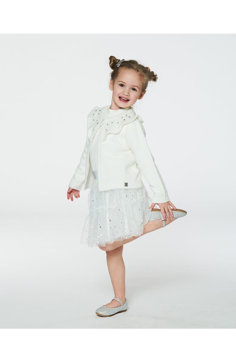 Deux par Deux Girl's Super Soft Brushed Mock Neck Top Off White, Alternate, color, 