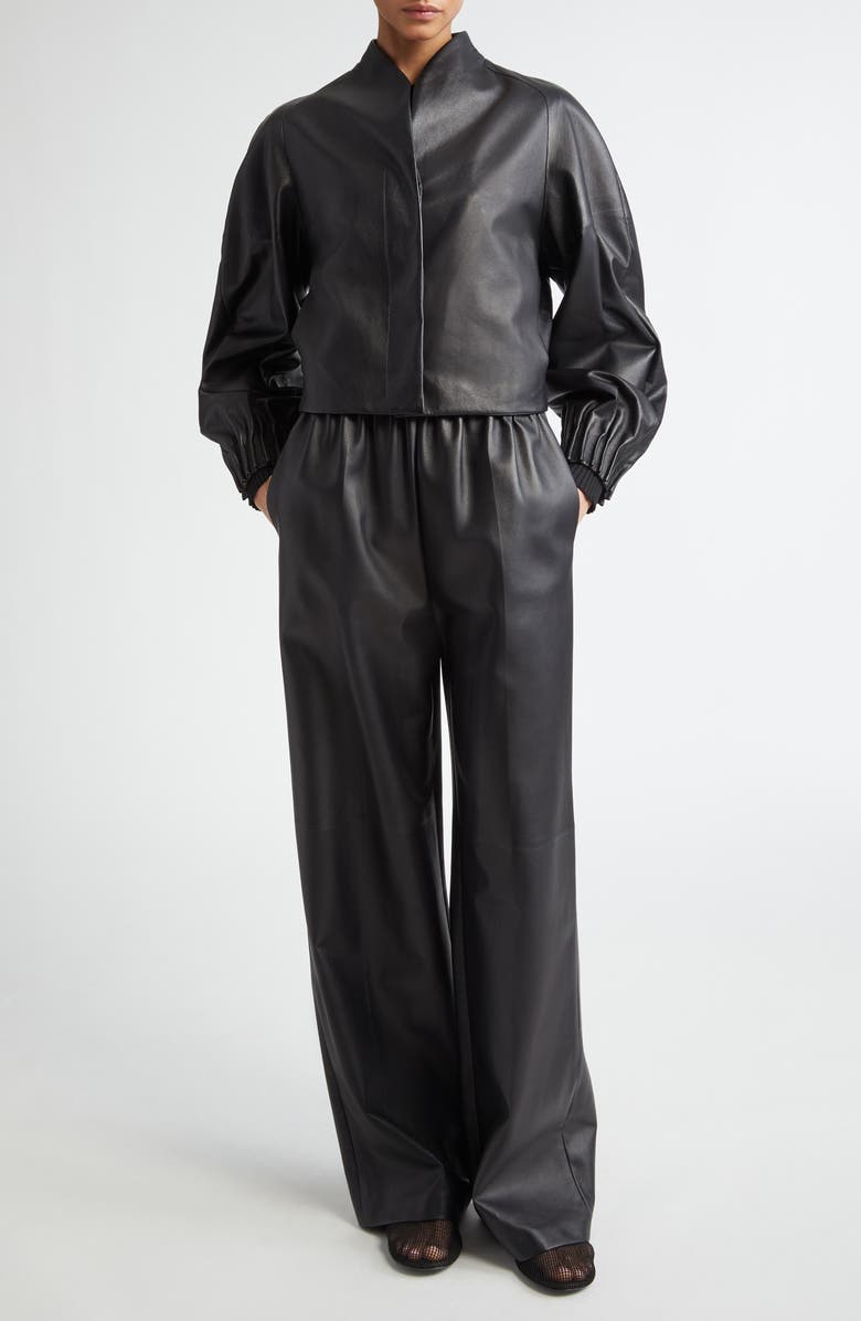 FFORME Aram Raglan Sleeve Leather Jacket, Alternate, color, 