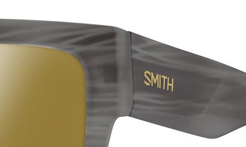 Smith Lineup 58mm Chromapop™ Polarized Rectangular Sunglasses In Matte Gray Horn/bronze