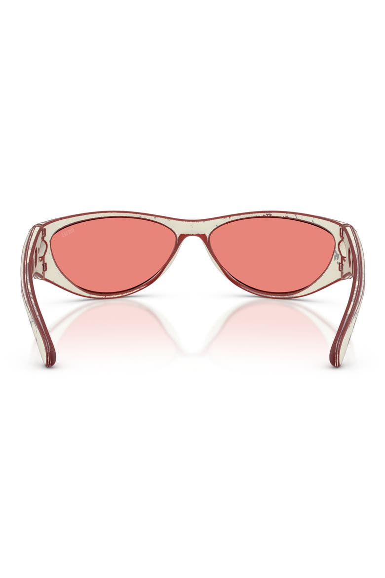 63mm Oversize Cat Eye Sunglasses, Alternate, color, WHITE BARRELING RED/ RED