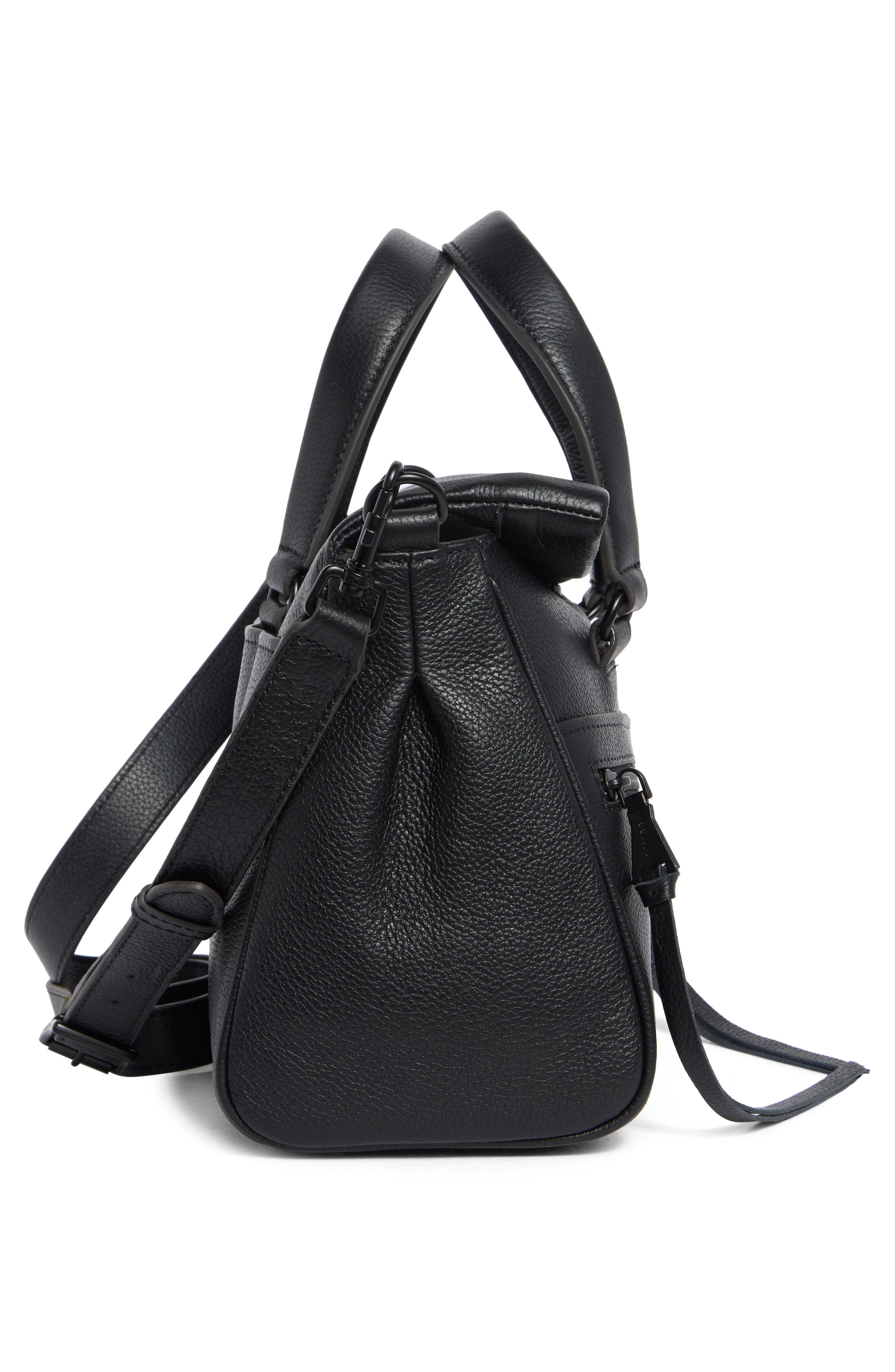 AIMEE Nova Leather Satchel, Alternate, color, Black
