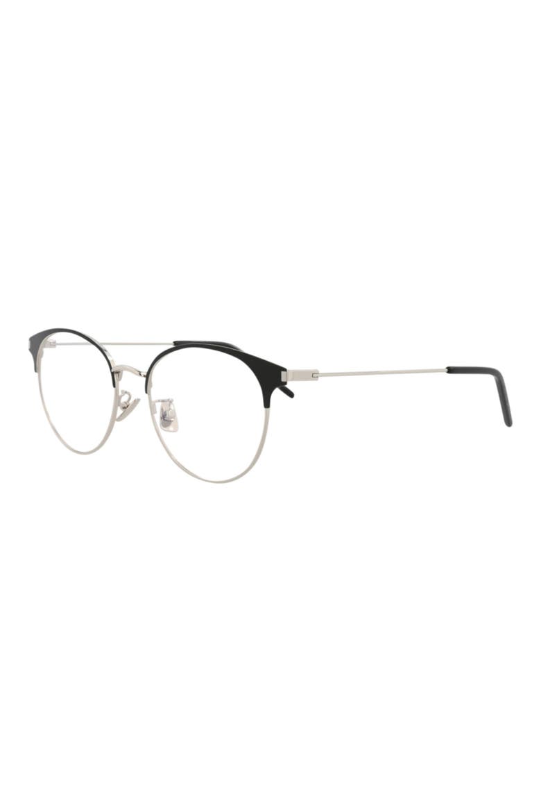 52mm Cat Eye Optical Glasses, Alternate, color, BLACK SILVER TRANSPARENT