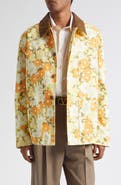 Valentino Papier Floral Print Cotton Twill Shirt Jacket