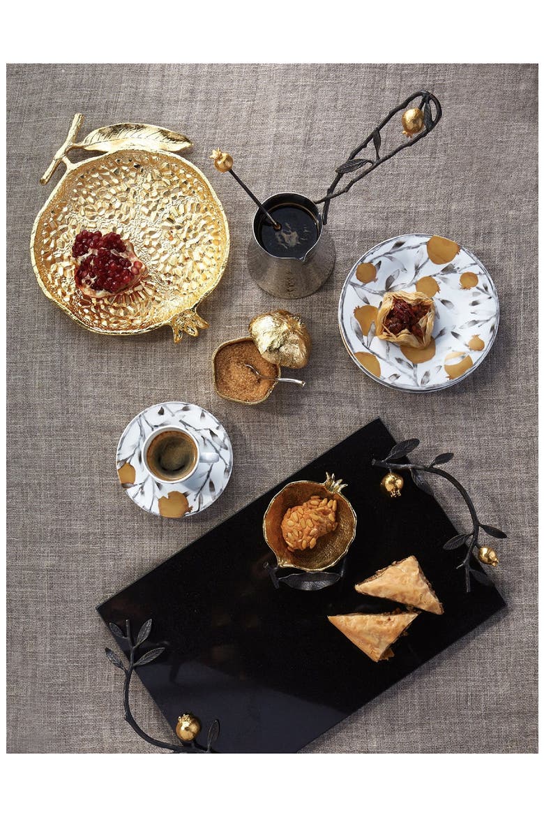 Mini Pomegranate Pot with Spoon, Alternate, color, GOLDTONE
