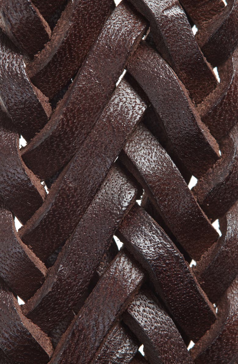 TO BOOT NEW YORK Braided Leather Belt, Alternate, color, Dark Brown