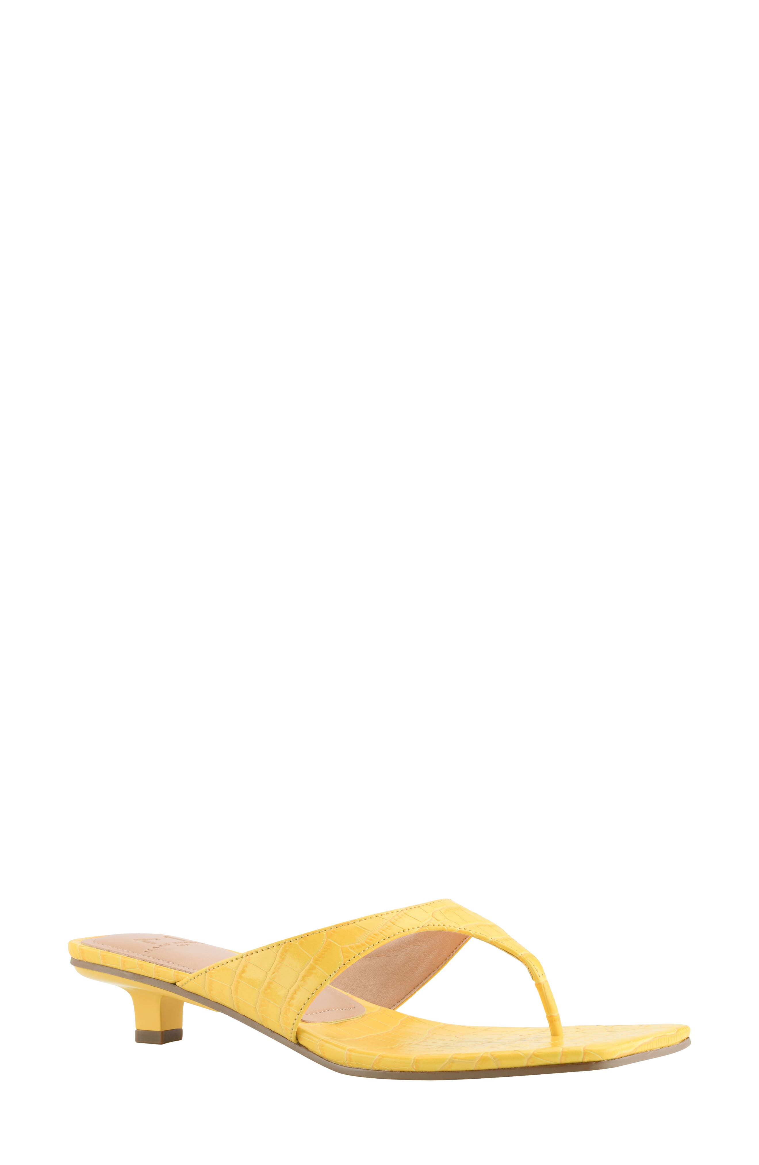 MARC FISHER Faren Kitten Heel Flip Flop, Main, color, YELLOW LEATHER