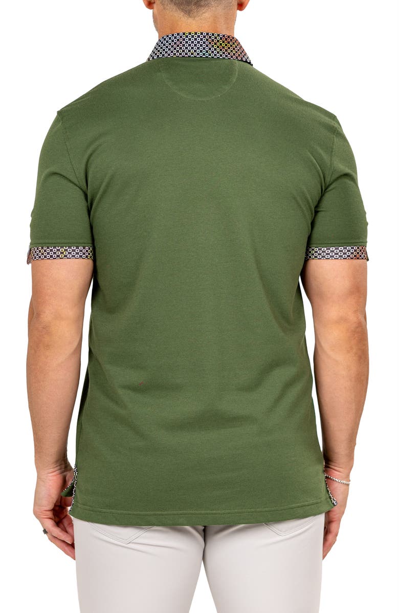 Maceoo Newton Marthyr0033 Green Button-Down Piqué Polo, Alternate, color, Green