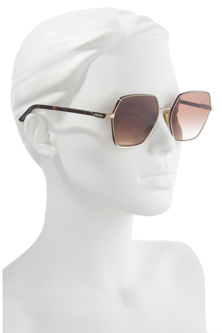 58mm Gradient Square Sunglasses, Alternate, color, PALE GOLD