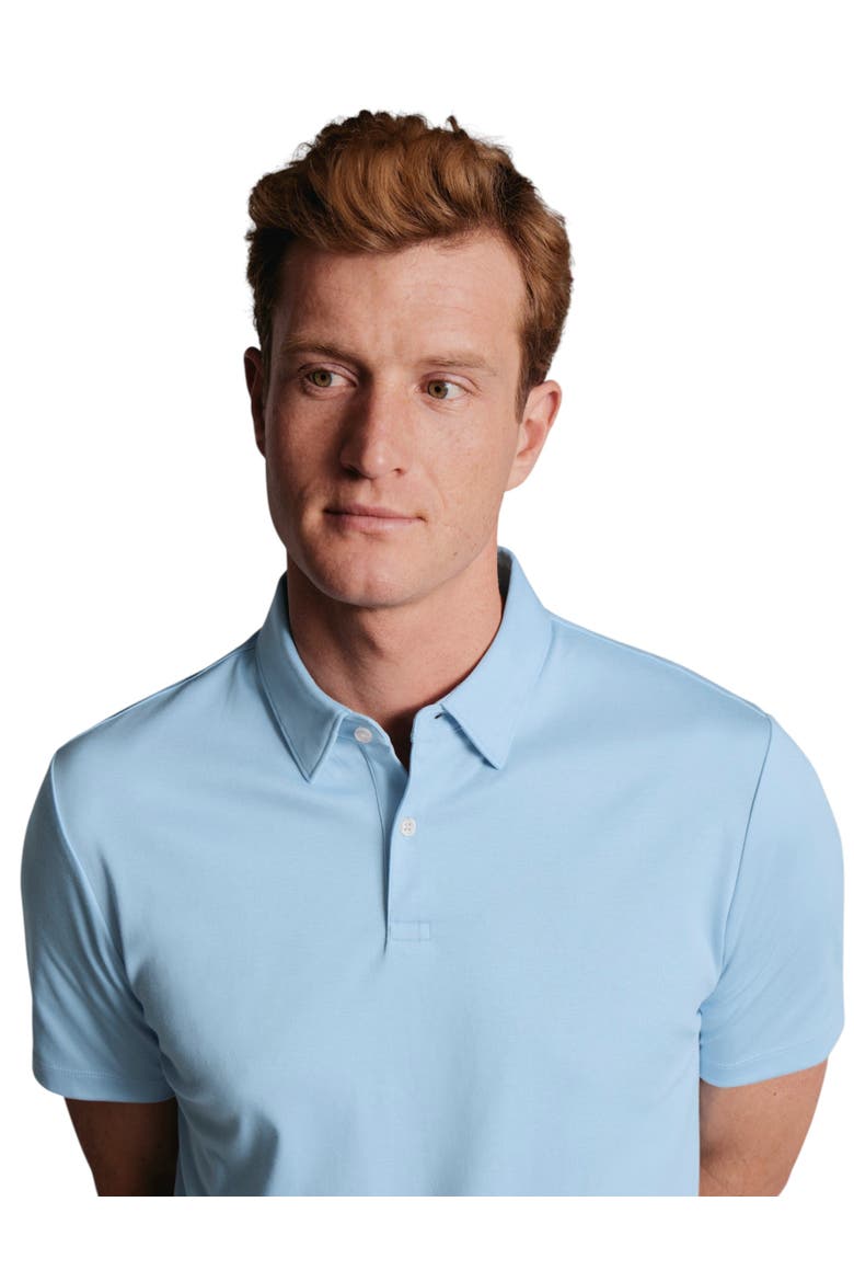 Short Sleeve Jersey Polo, Alternate, color, Sky Blue
