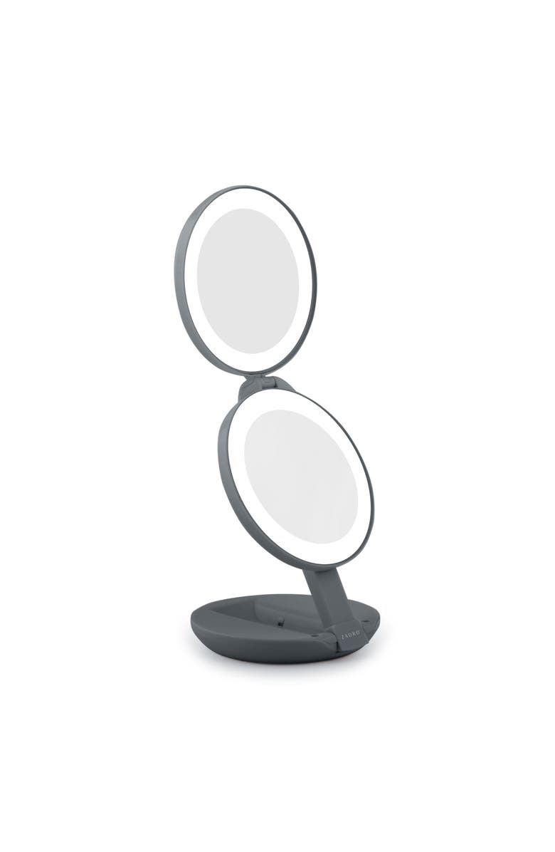 Zadro Lighted Travel Mirror with Magnification & Folding-to-Compact, Alternate, color, Black Shadow